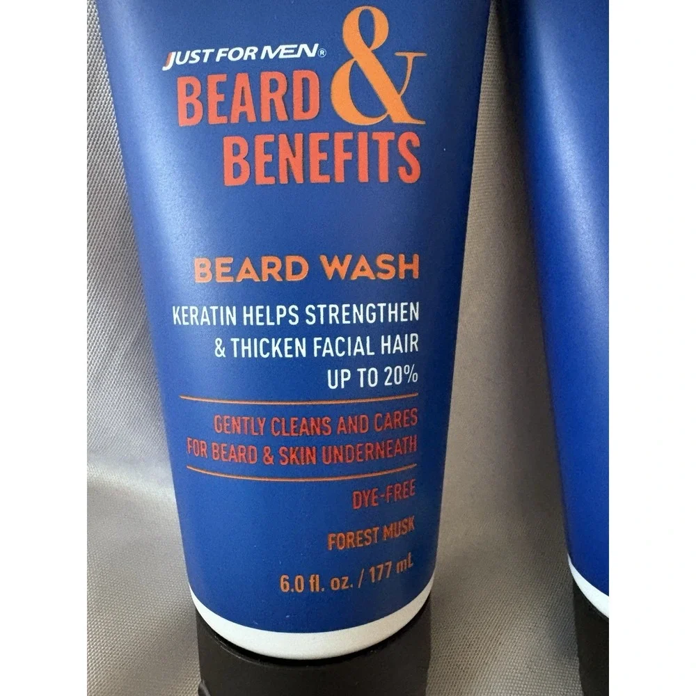 NEW Beard & Benefits Beard Wash 6.0 Oz 3 Pack Just For Men Beard Wash Forest